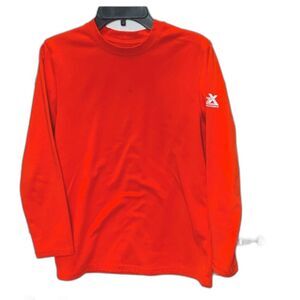 ZeroXposur | Boys Orange Red Thermal Long Sleeve Dri-Tech Athletic Shirt Size M